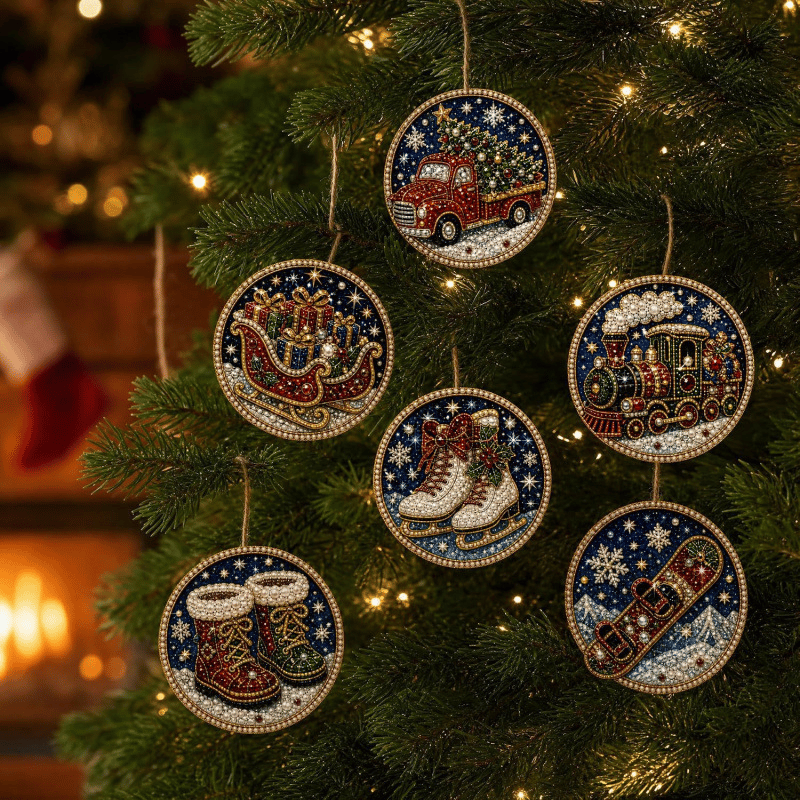 🔥Only $9.99 Last Day Promotion!🎄Christmas DIY Diamond Painting Ornaments Kit (6 PCS)🎅