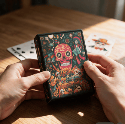 💀 Día de los Muertos Playing Cards – 54 Unique Skull Art Designs, Premium Blue Core Poker Deck