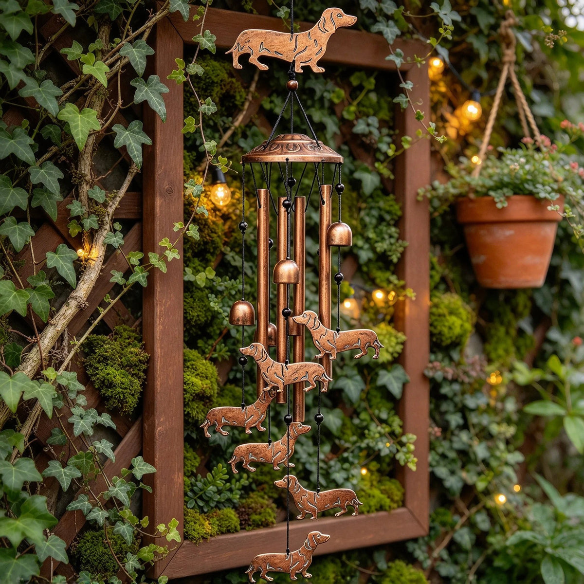 🐶 Dachshund Metal Wind Chime, Outdoor Garden Decor