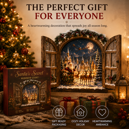 Santa’s Secret Window Light – 3D Lighted Christmas Wall Decor