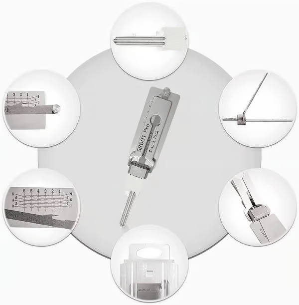 🔥HOT SALE 49% OFF⚒️Stainless Steel Master Key Decoder, SS001 Pro Lock Pick Tool for Beginners, Practical Locks for Lock Lock,Lock Pick Set（Only applicable to Flat Key Lock）