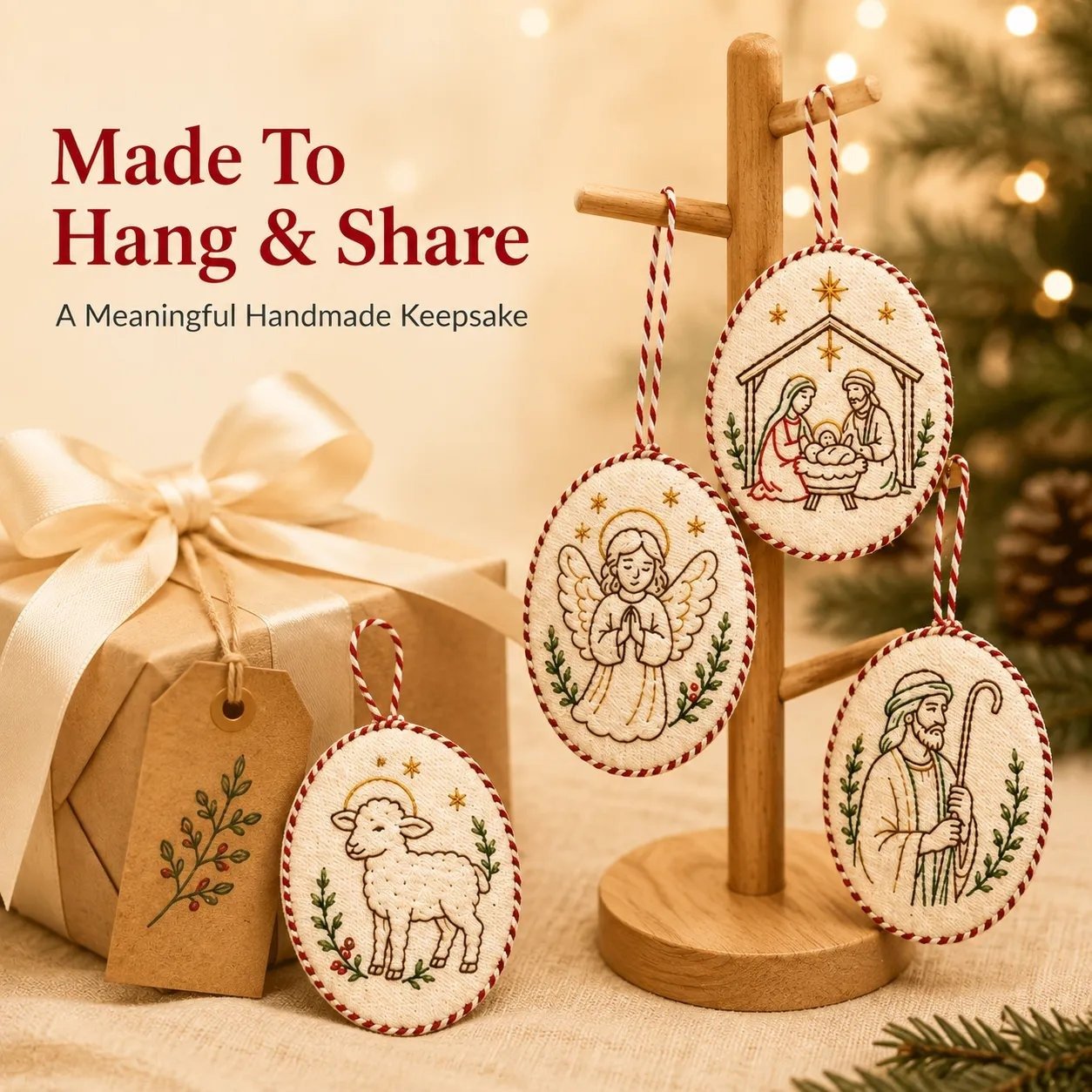 ⏳ Last Day 49% OFF – 🧵 Beginner-Friendly DIY Heirloom Oval Embroidery Ornament Kit Collection | Complete Kit with Embroidery Materials, Ornament Components & Step-by-Step Guide Included 💕