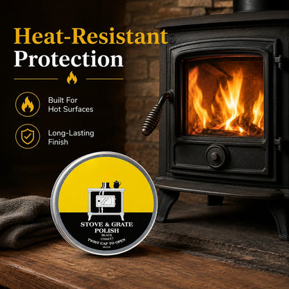 🧼Black Stove & Grate Polish – Cast Iron Restorer for Wood Stoves, Fireplaces & Grates