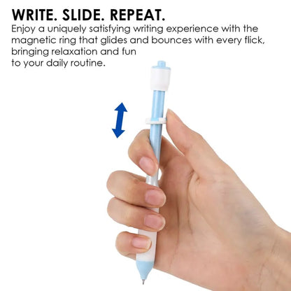 Grabie Slide & Bounce Magnetic Fidget Gel Pen Set (Set of 2) - Productivity Fidget Tool