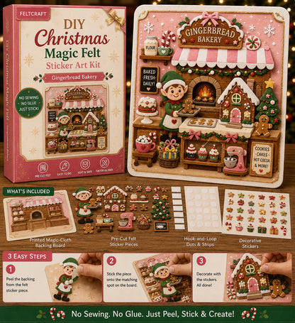 DIY Christmas Magic Felt Sticker Art Kit