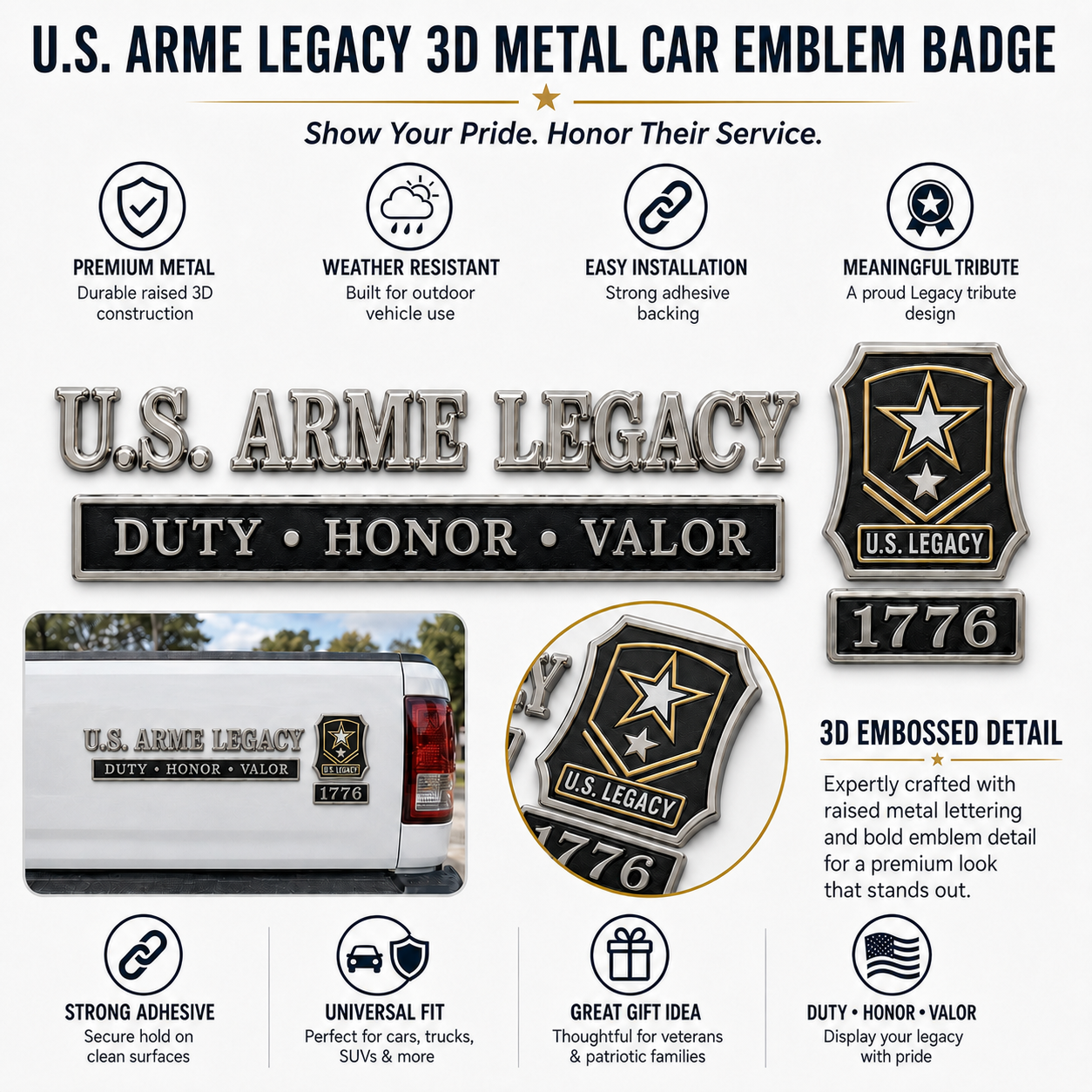 🇺🇸 Last Day Promo: 49% OFF -🎖️U.S. Military Veteran Car Emblem Metal Badge Collection