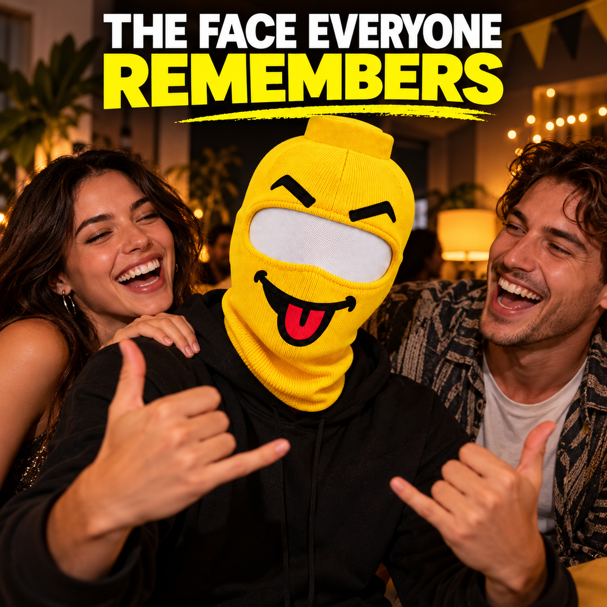 Funny Face Knit Mask – costume party