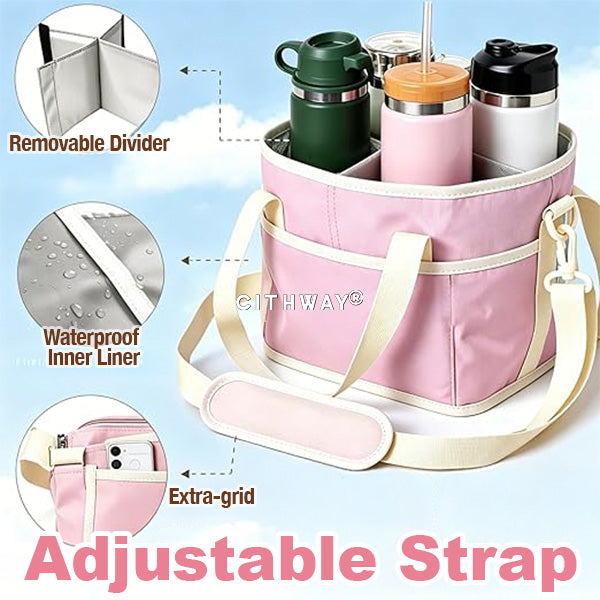 4-grid Insulated Drink Bottle Carrier Bag