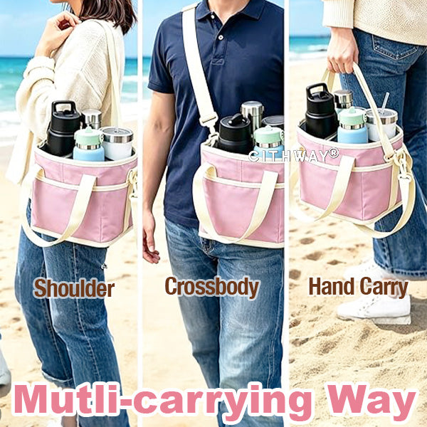 4-grid Insulated Drink Bottle Carrier Bag