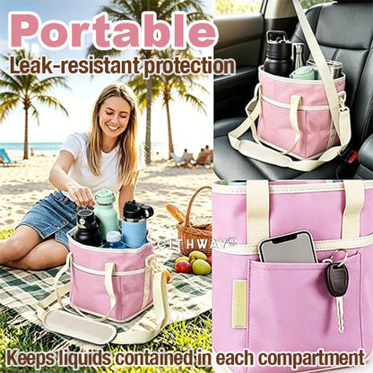 4-grid Insulated Drink Bottle Carrier Bag
