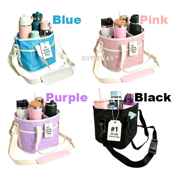 4-grid Insulated Drink Bottle Carrier Bag