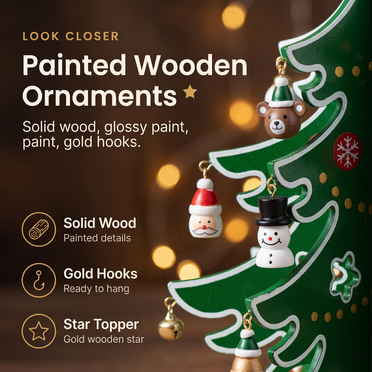 The Adventree™ Wooden Advent Tree (24 Ornaments)