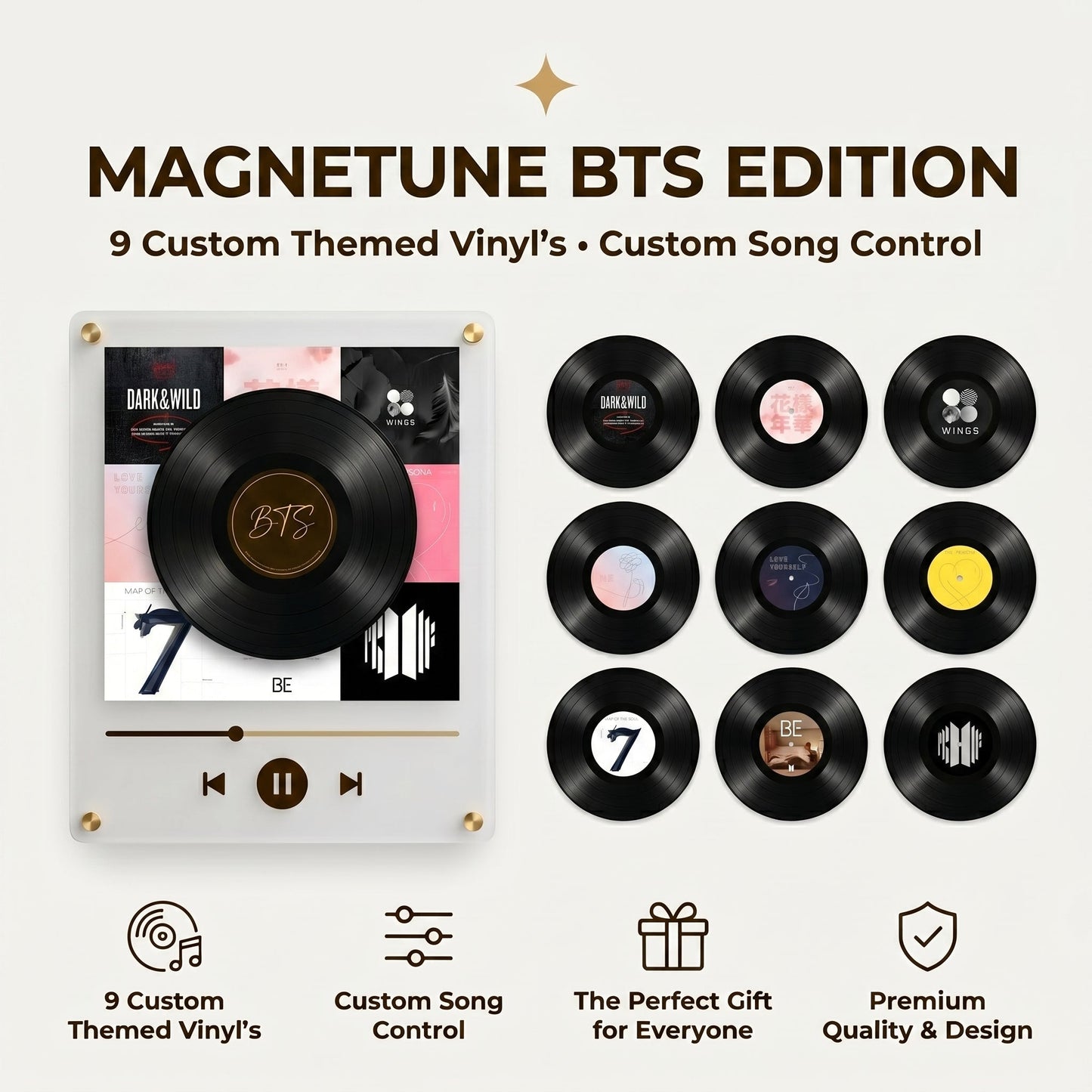 🎤 Iconic Pop Star NFC Fridge Magnet Music Player | Retro Vinyl Style Decor 🎵