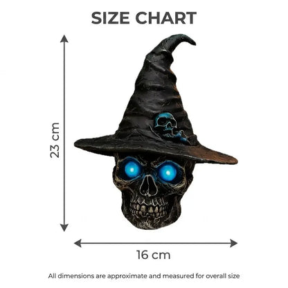 🧙‍♀️💀  Gothic Glowing Skull Witch Desktop Ornament