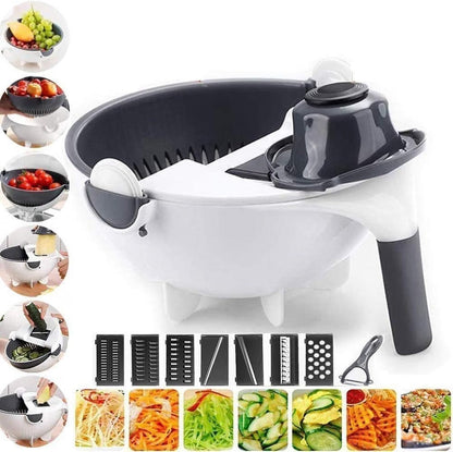 9-in-1 Vegetable Prep Station – Cutter & Drain Basket