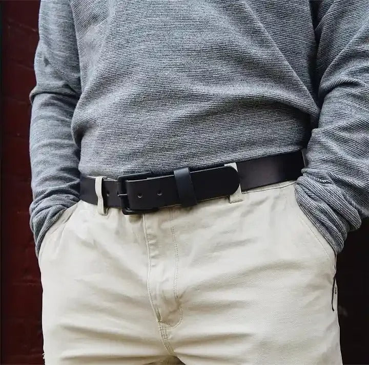 Full-Grain Buffalo Leather Belt – 3 Colors & Size Options