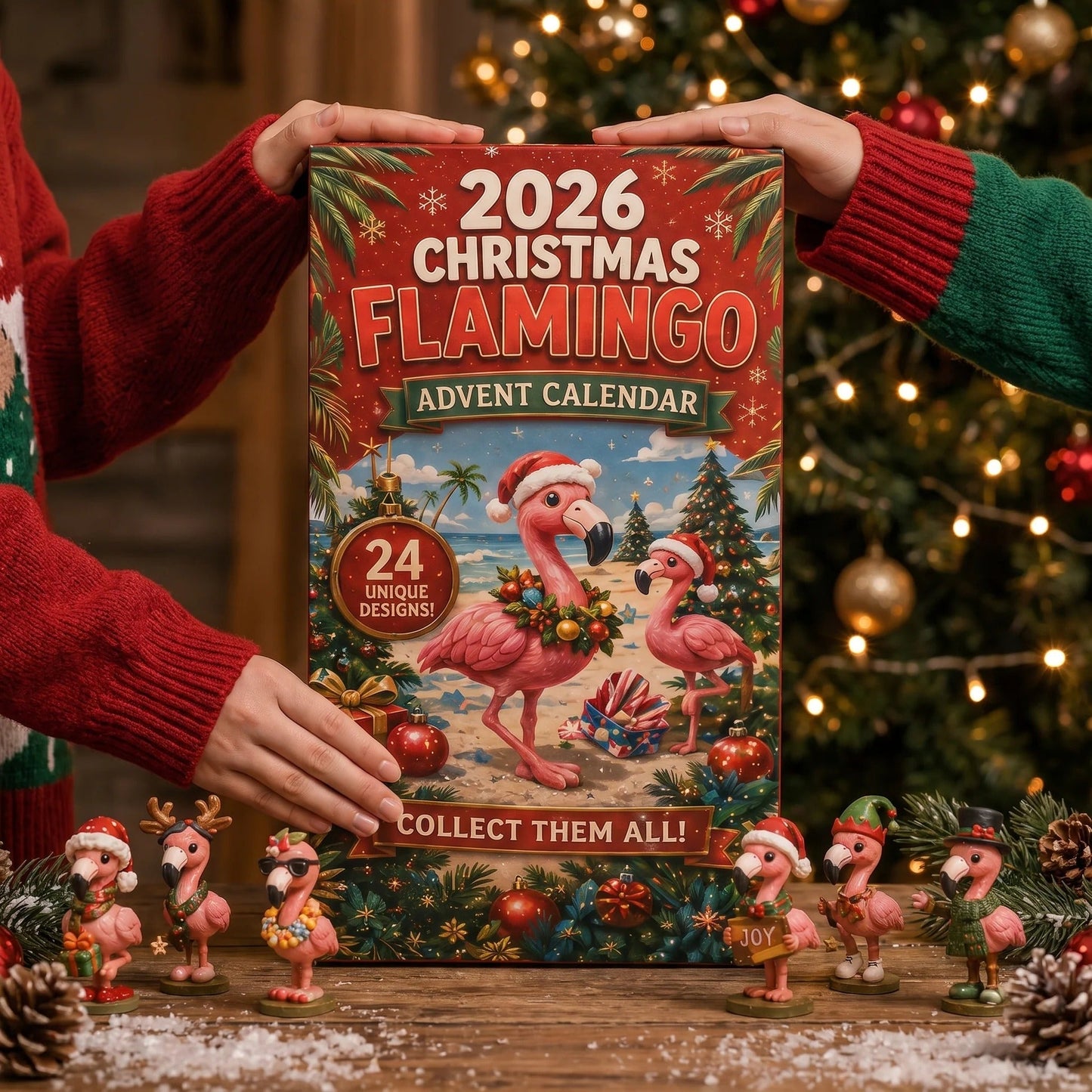 Christmas Flamingo Advent Calendar 2026 – 24 Festive Flamingos