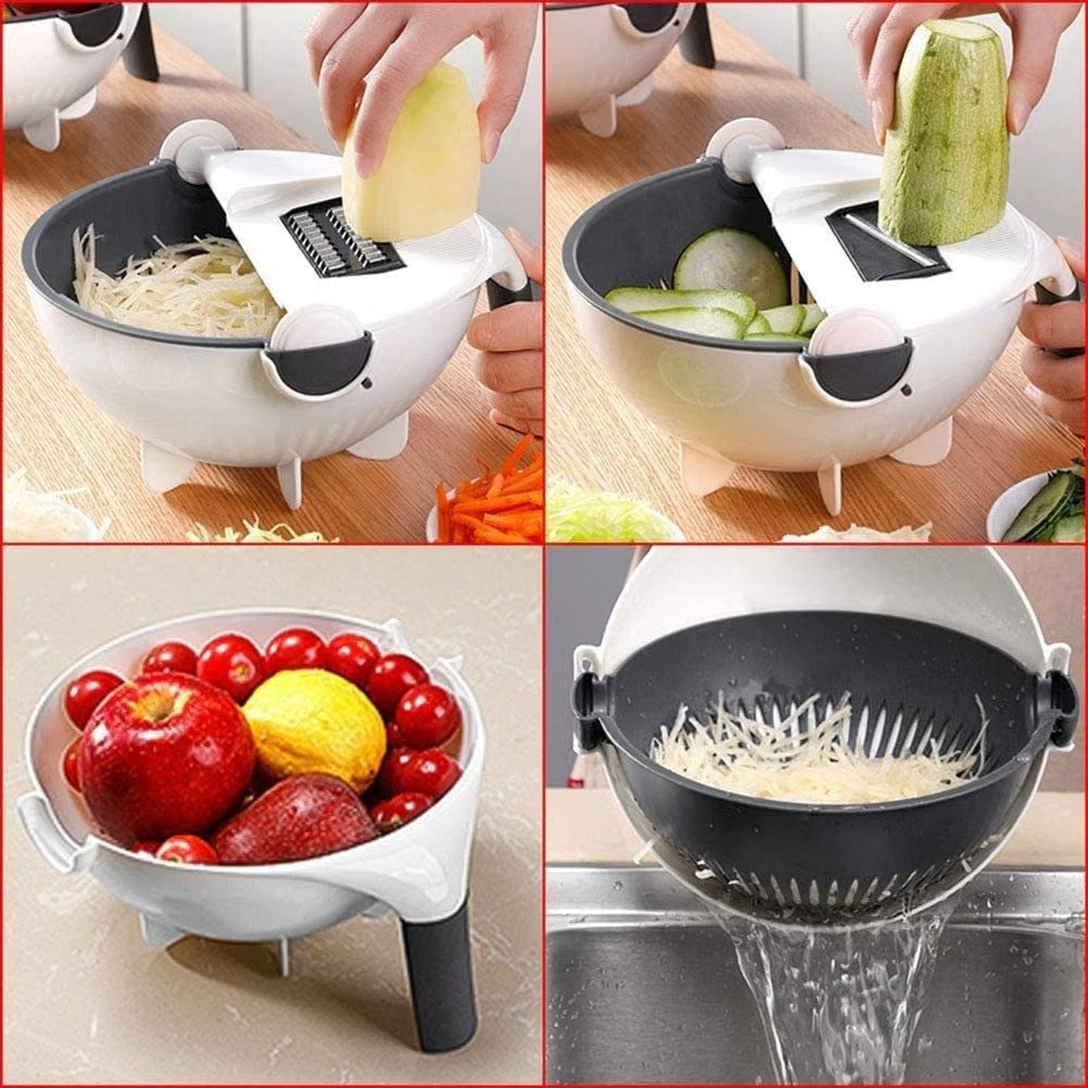 9-in-1 Vegetable Prep Station – Cutter & Drain Basket