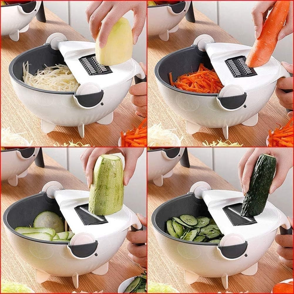 9-in-1 Vegetable Prep Station – Cutter & Drain Basket