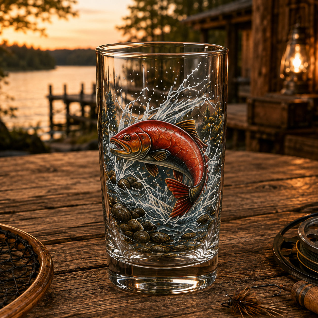 🎣 The Last Cast Collection – 7-Piece Fishing Pint Glass Gift Set for Fishermen