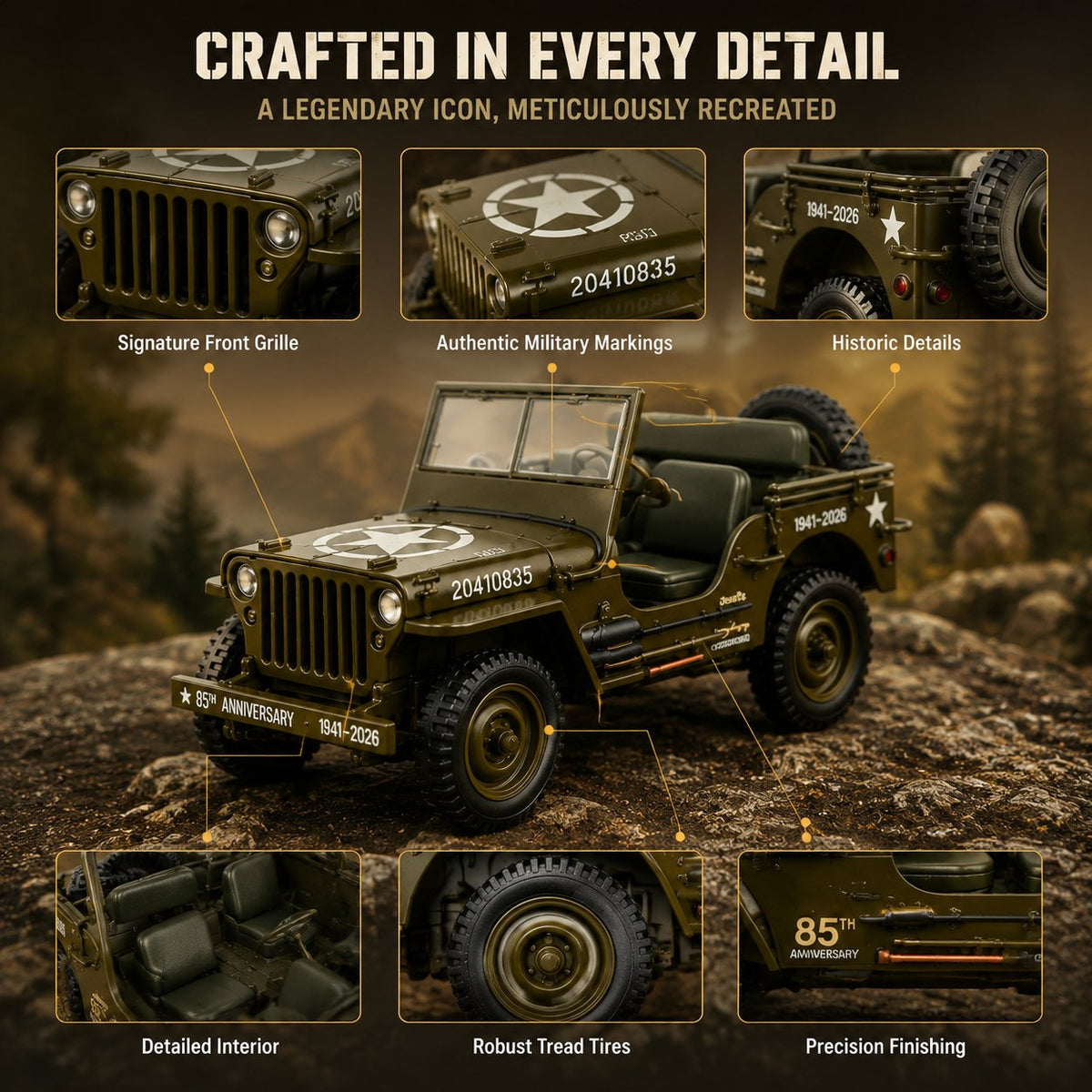 🗺️Classic Vintage Off‐Road Replica | A Treasured Keepsake For Every Car Lover