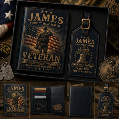 Personalised Men's Passport Cover and Luggage Tag Set — The Perfect Gift for Him
