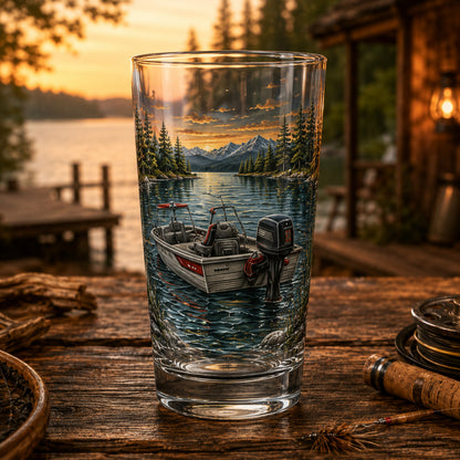 🎣 The Last Cast Collection – 7-Piece Fishing Pint Glass Gift Set for Fishermen