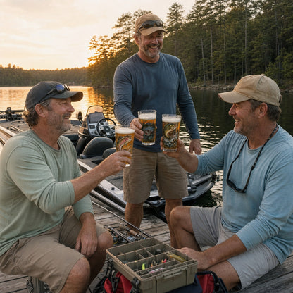 🎣 The Last Cast Collection – 7-Piece Fishing Pint Glass Gift Set for Fishermen