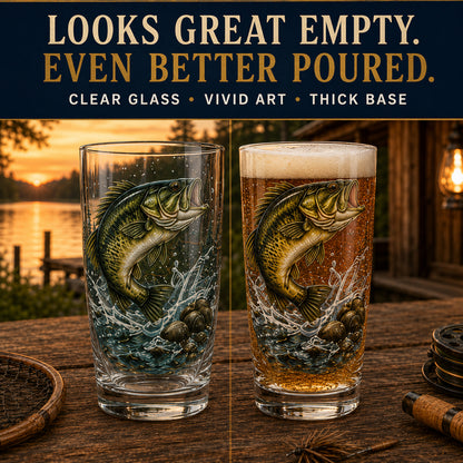 🎣 The Last Cast Collection – 7-Piece Fishing Pint Glass Gift Set for Fishermen