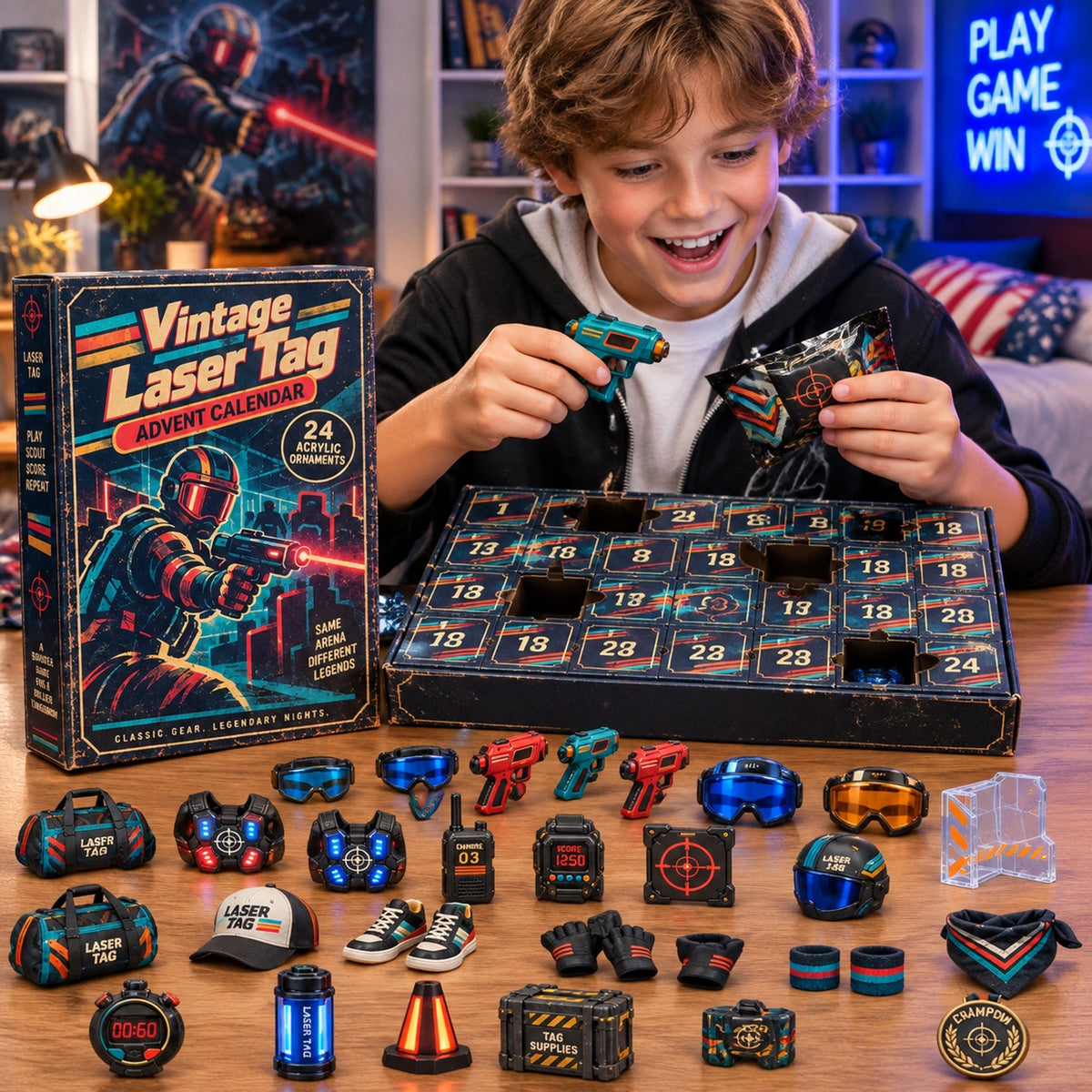 Vintage Laser Tag Advent Calendar detail