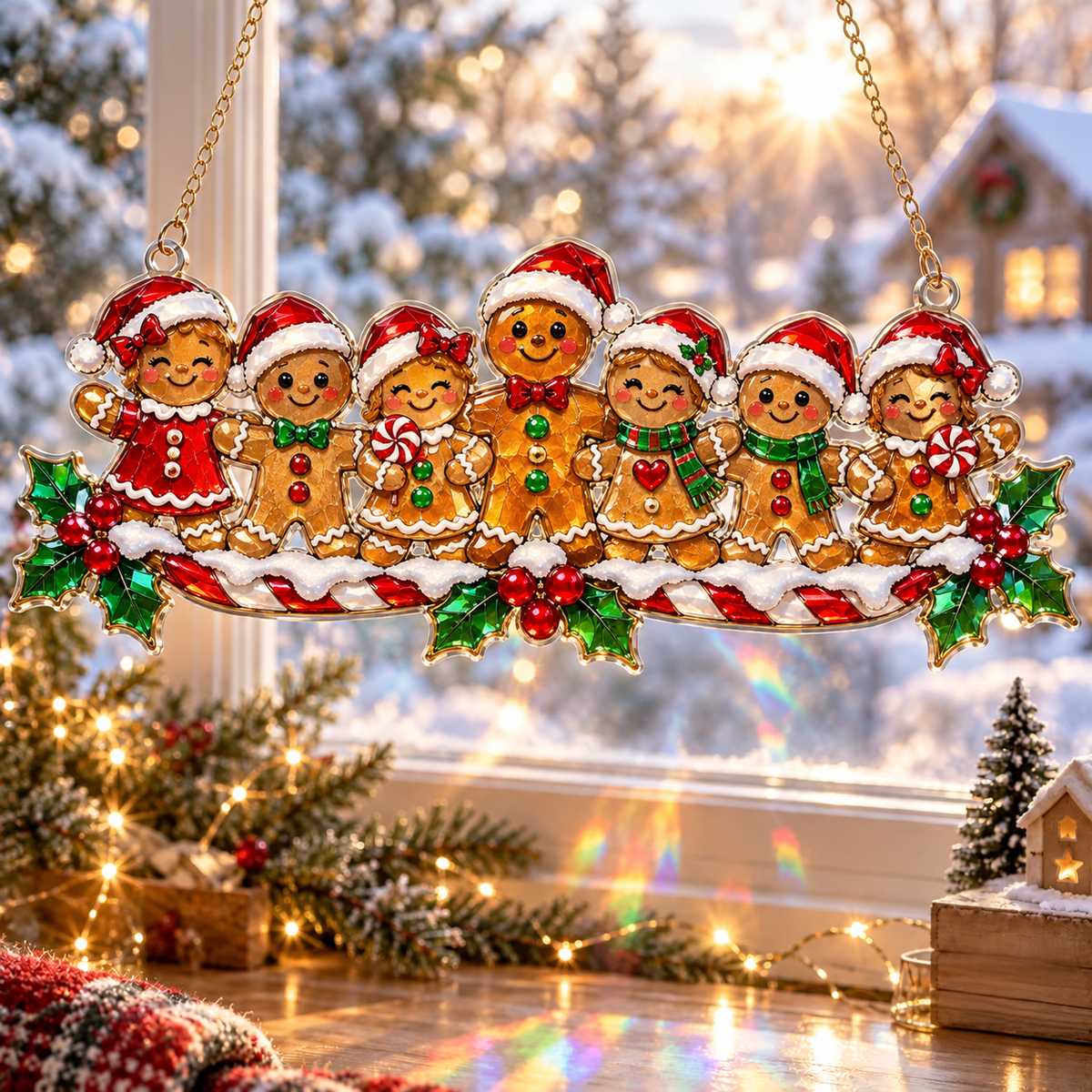 ✨ Whimsical Winter Suncatchers(11 types) | Shatterproof 'Stained-Glass' Acrylic Window Hangings 🎄