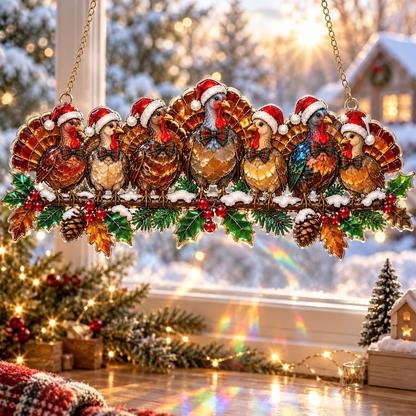 ✨ Whimsical Winter Suncatchers(11 types) | Shatterproof 'Stained-Glass' Acrylic Window Hangings 🎄