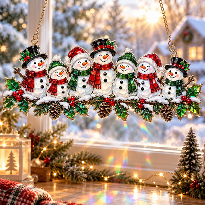 ✨ Whimsical Winter Suncatchers(11 types) | Shatterproof 'Stained-Glass' Acrylic Window Hangings 🎄