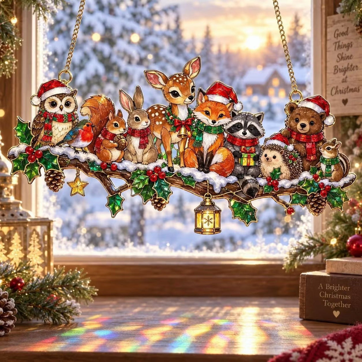 ✨ Whimsical Winter Suncatchers(11 types) | Shatterproof 'Stained-Glass' Acrylic Window Hangings 🎄