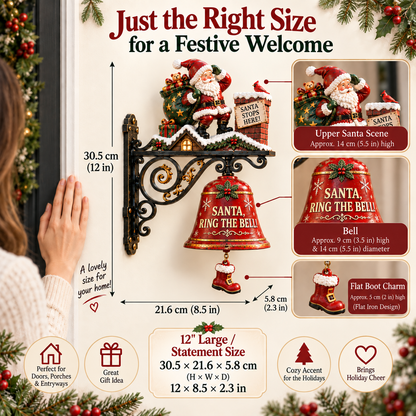 🎅 Santa, Ring the Bell! Iron Christmas Door Bell — Vintage Holiday Porch & Entryway Decor - image 6