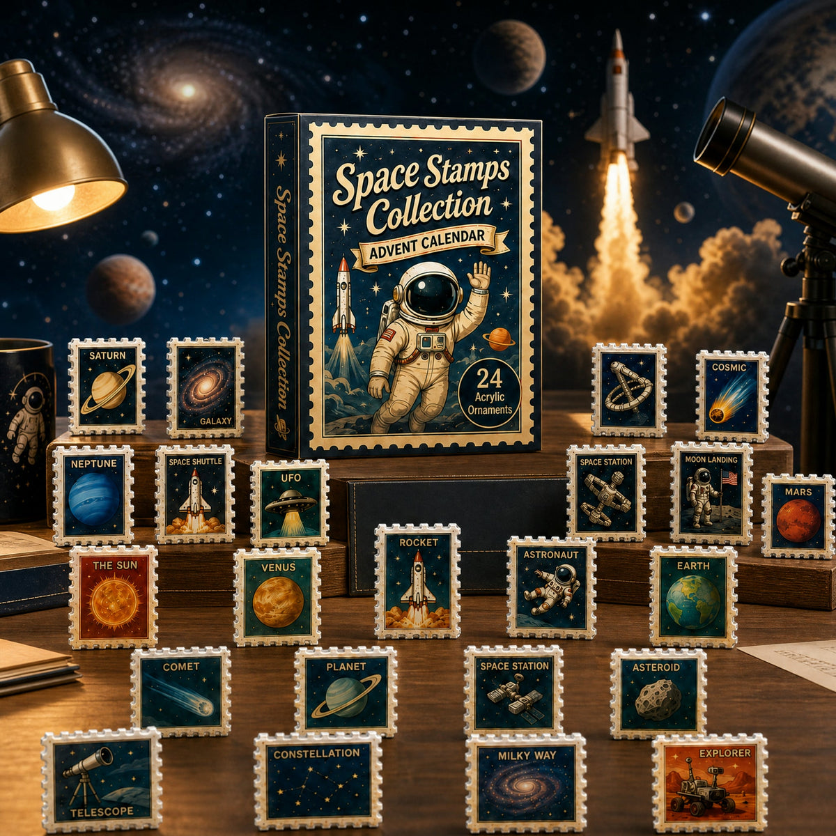 Space themed stamp collection