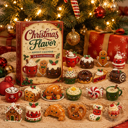 CHRISTMAS KICKOFF 50% OFF - Christmas Flavors Advent Calendar 2026 - 24-Day Festive Countdown, Acrylic Charms Blind Box - Gift For Family & Friends