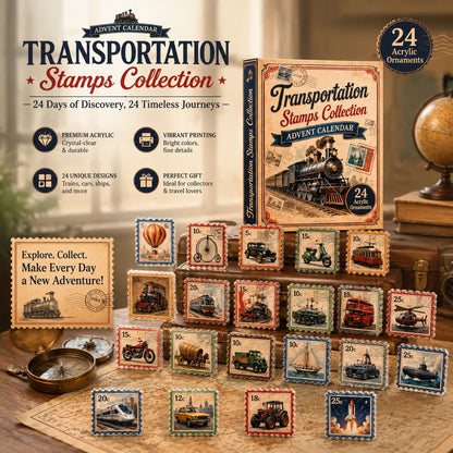 Transportation Stamps Collection Advent Calendar 2026 - 24-Day Festive Countdown