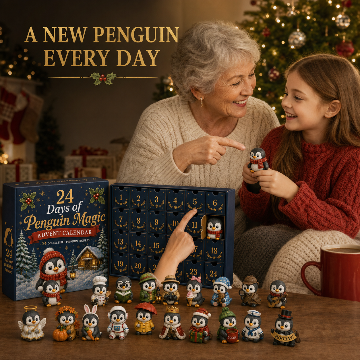🐧 24 Days of Penguin Magic™ Advent Calendar – 24 Collectible Christmas Penguin Surprises