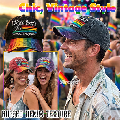 Sfrcord® Rainbow Freedom Pride Distressed Cap