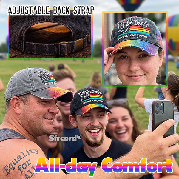 Sfrcord® Rainbow Freedom Pride Distressed Cap