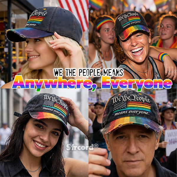Sfrcord® Rainbow Freedom Pride Distressed Cap