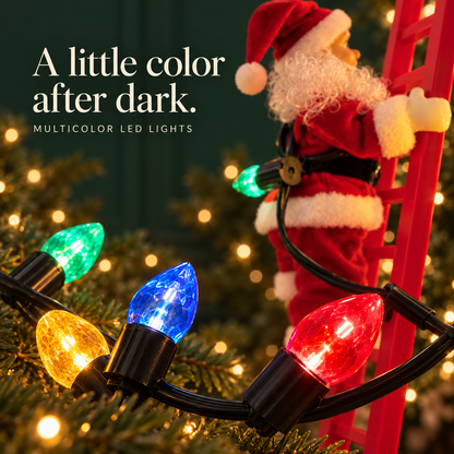 🎅 43-Inch Animated Climbing Santa – Musical LED Christmas Decoration