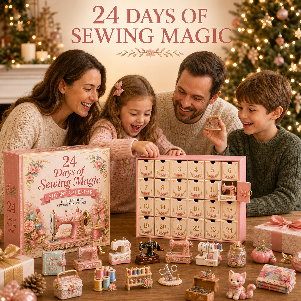 24 Days of Sewing Magic Advent Calendar – 24 Collectible Sewing Miniatures for Crafters, Quilters & Sewing Lovers