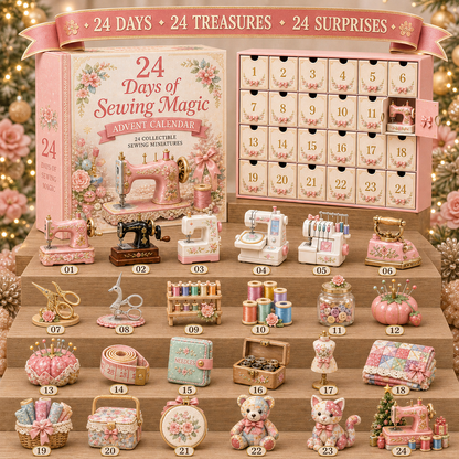 24 Days of Sewing Magic Advent Calendar – 24 Collectible Sewing Miniatures for Crafters, Quilters & Sewing Lovers