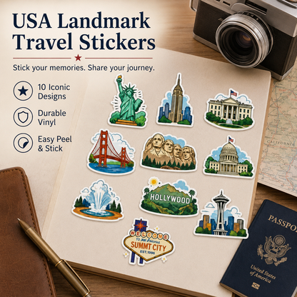 🗽USA Landmark Travel Stickers