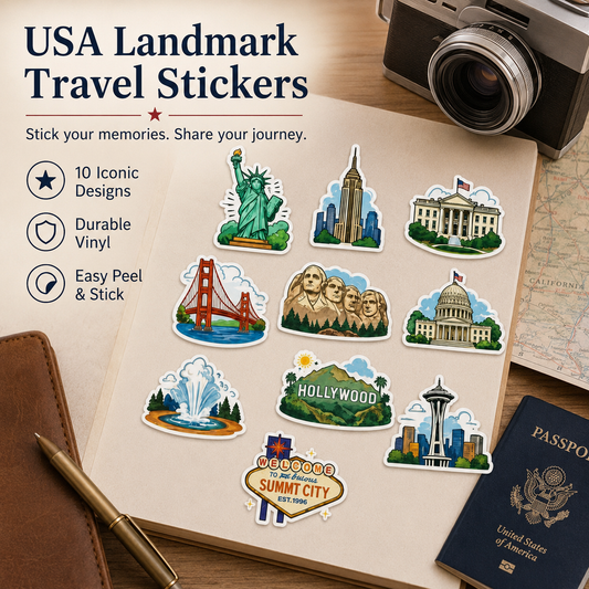 🗽USA Landmark Travel Stickers