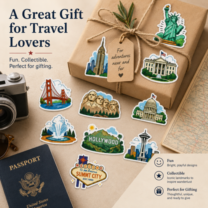 🗽USA Landmark Travel Stickers