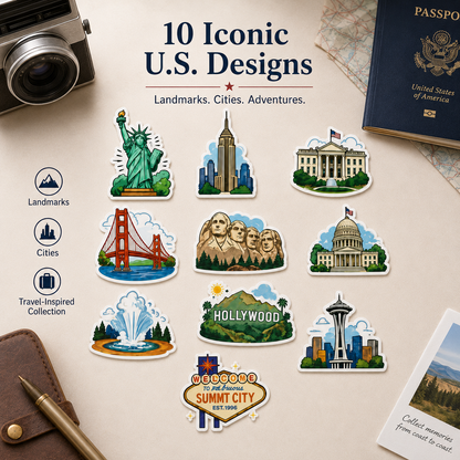 🗽USA Landmark Travel Stickers