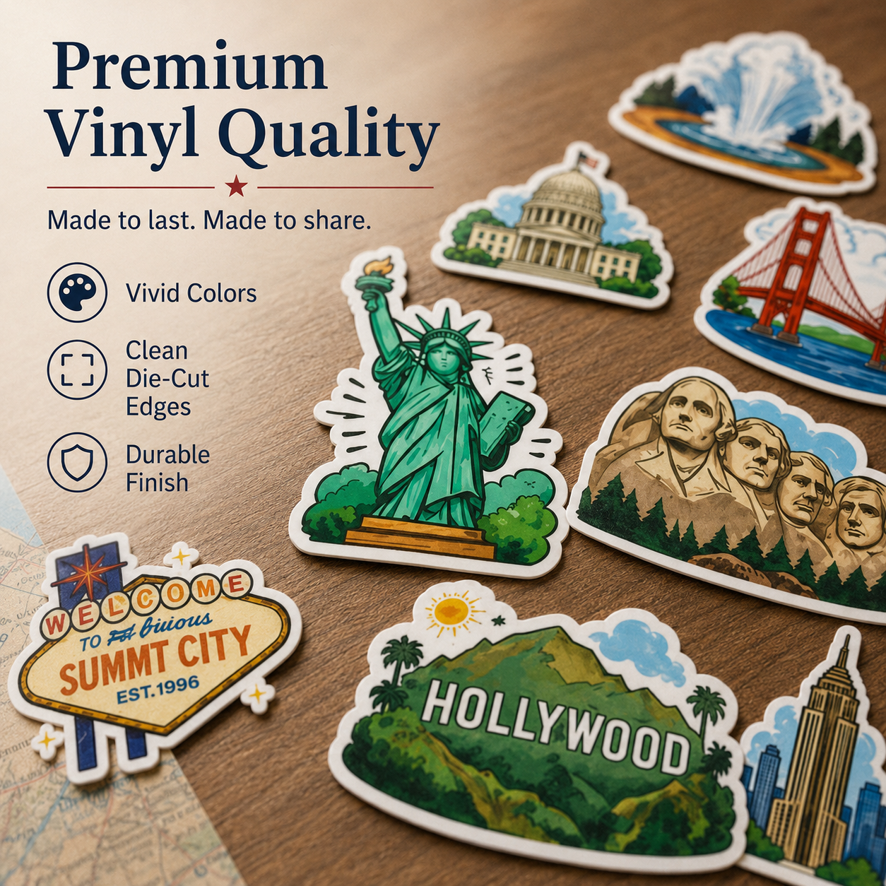 🗽USA Landmark Travel Stickers
